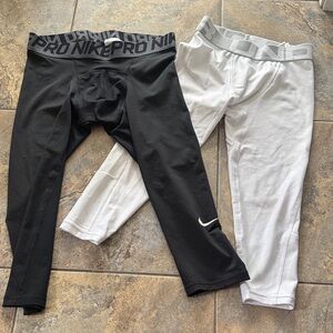 Nike and Under Armour Kids Pro Black and White Leggings